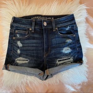 AMERICAN EAGLE DISTRESSED DENIM SHORTS
